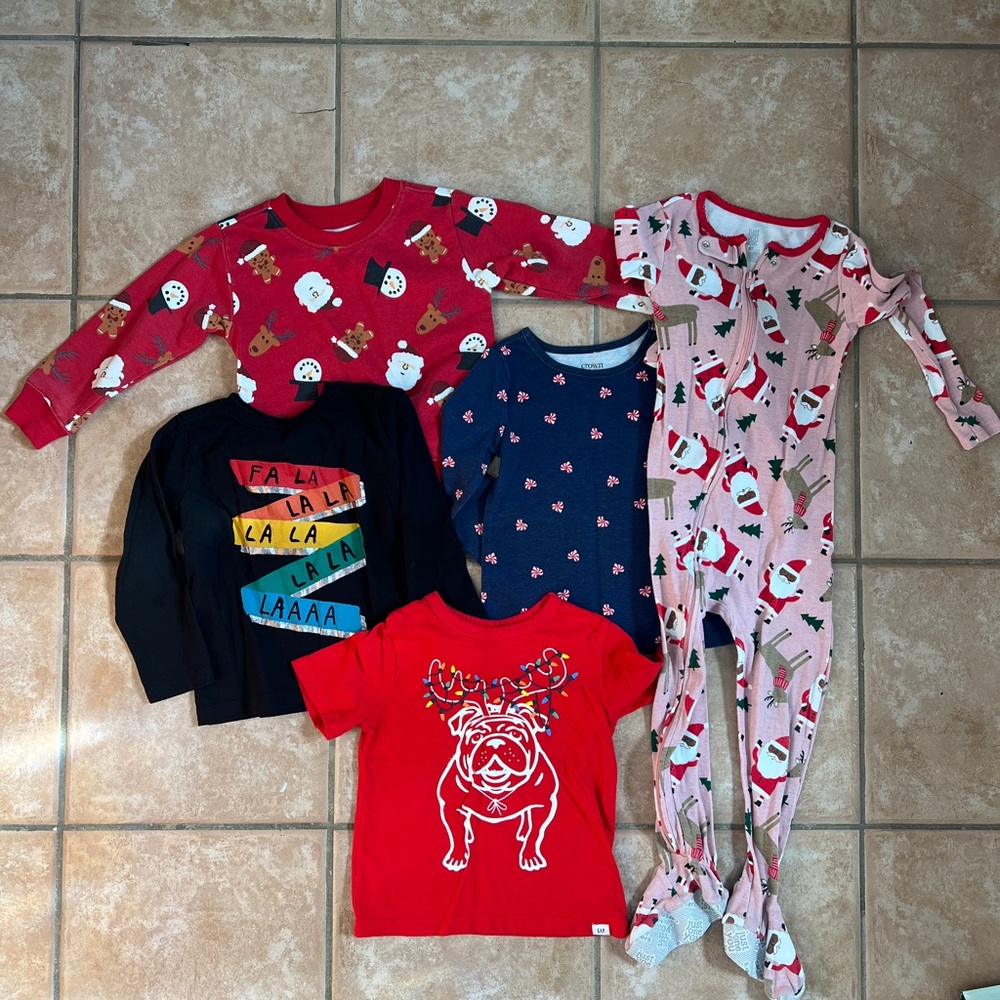 3T toddler Christmas winter holiday festive long sleeve bundle